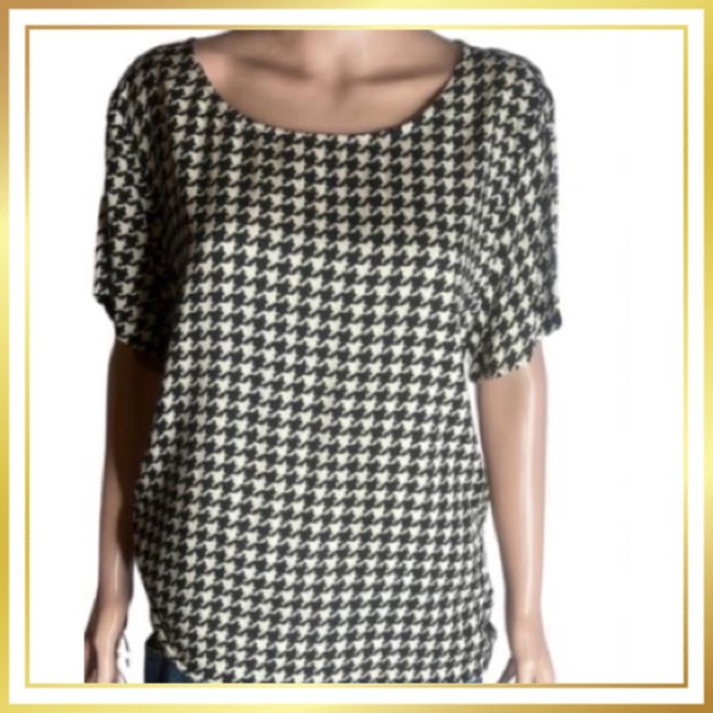 CJ BANKS Women’s X-Large NWT Black & Tan Blouse